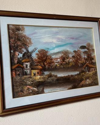 Quadro con velieri in tempesta