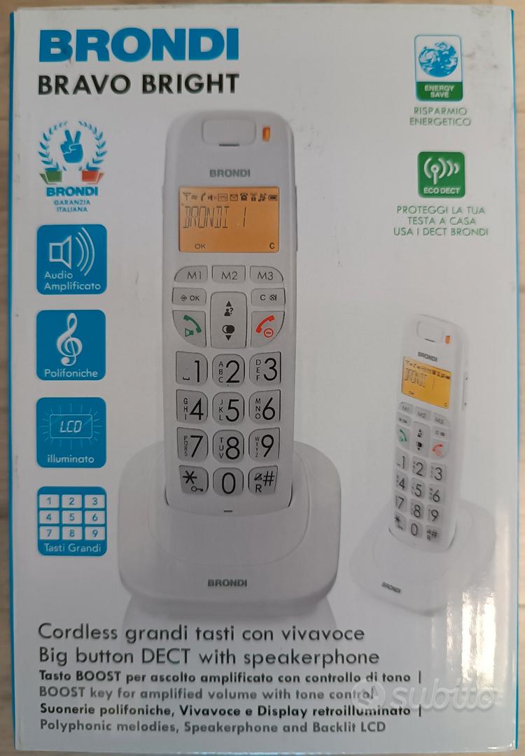 Brondi Telefono cordless DECT con Vivavoce colore Bianco - Bravogold