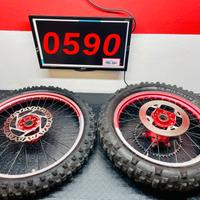 COPPIA CERCHI ENDURO HONDA CR E CRF 18 E 21