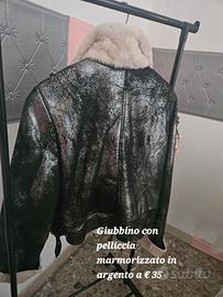 giubbotto di ecopelle con pelliccia, bomber vede p