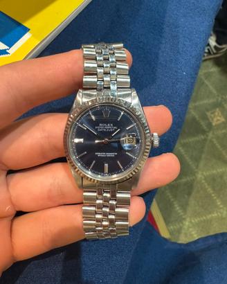 Rolex Datejust 1601 con quadrante blu, anno 1975.
