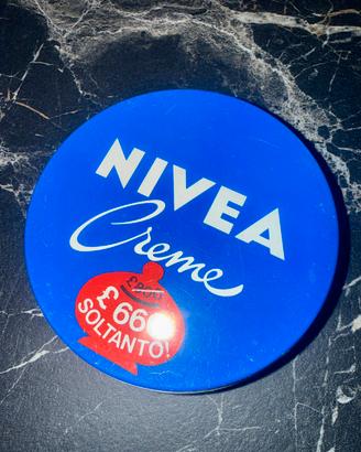 Barattolo Nivea Creme Vintage latta adesivo Lire