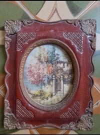 Quadretto Antico con villetta dei primi del 1900