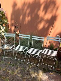 Set 4 sedie Bistrot in ferro battuto Vintage