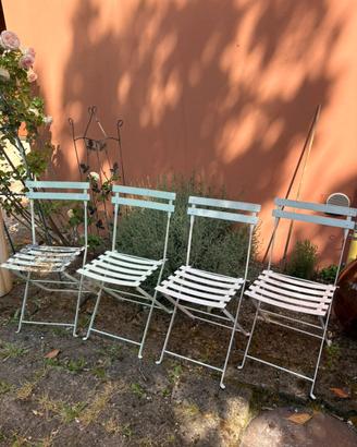 Set 4 sedie Bistrot in ferro battuto Vintage