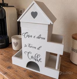 Casetta porta capsule del caffè fatta a mano 