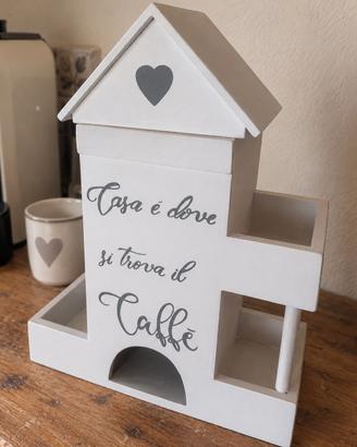 Casetta porta capsule del caffè fatta a mano 