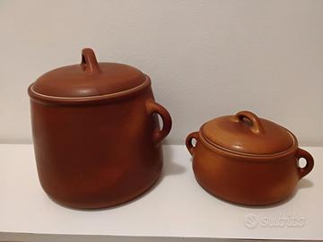 Set di due pentole in cotto marchio Bucci