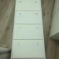 Scarpiera bianca salvaspazio a ribalta – 4 ante