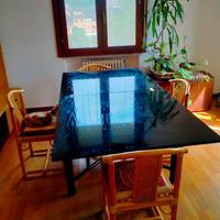 Tavolo Allungabile Legno + Tavolino e sedie Rattan