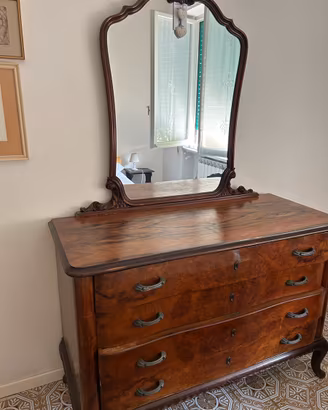 Como in legno con specchiera  vintage/classico