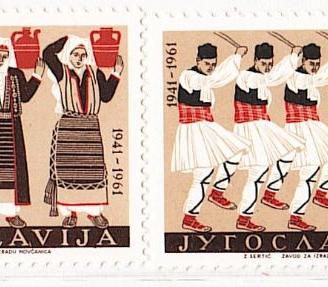 JUGOSLAVIA 1961 COSTUMI TRADIZIONALI 6v MNH