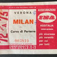 Biglietto stadio Verona-Milan serie A 1972/73