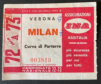Biglietto stadio Verona-Milan serie A 1972/73