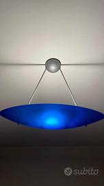 Lampadario Murano Due in vetro blu