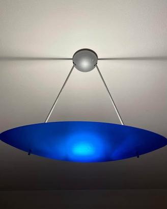 Lampadario Murano Due in vetro blu