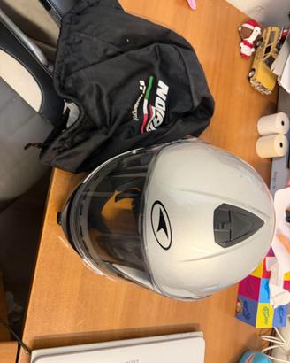 Casco modulare AXO argento tg L + visierino paraso