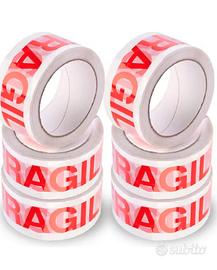 6 rotoli nastro adesivo telato specchiato 5mx48mm silenzioso