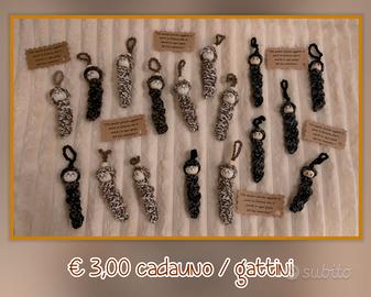 Portafortuna uncinetto handmade gattino gatto