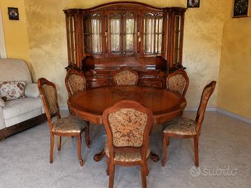 SALA DA PRANZO COMPLETA IN STILE CLASSICO ANNI ’80