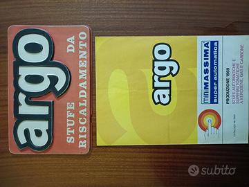 ARGO insegna pubblicitaria e depliant 1969