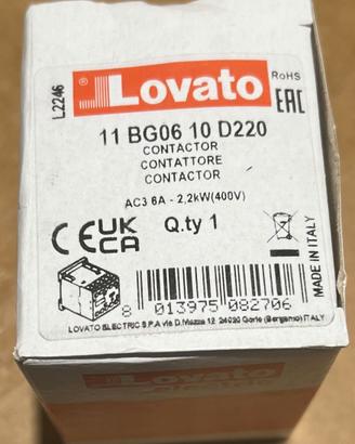 Contattore Lovato 11BG0610D220 – 3 Poli 6A