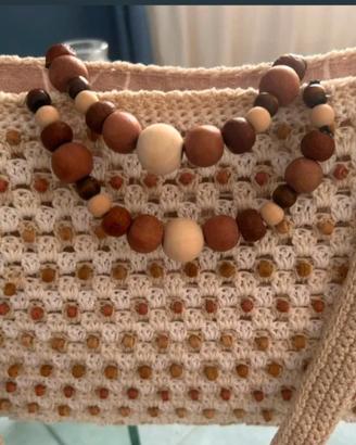 Borsa fatta a mano con perline