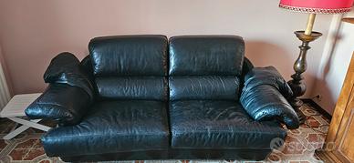 Divano 2 Posti in Pelle Nero