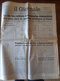 Quotidiano d'epoca IL GIORNALE 25.06.1976