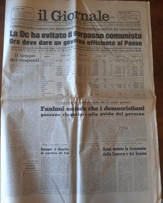 Quotidiano d'epoca IL GIORNALE 25.06.1976