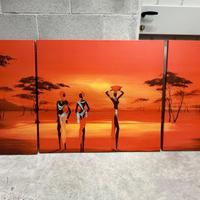 Set quadri canvas stile africano – 3 pannelli + 2