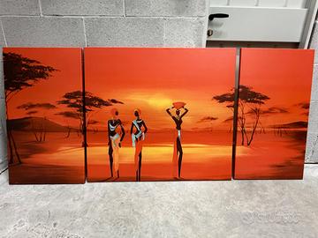 Set quadri canvas stile africano – 3 pannelli + 2