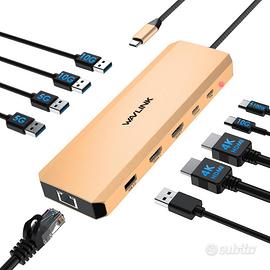 Docking station hub usb PD 100W, hdmi usb ethernet