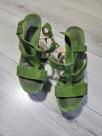 Scarpa a sandalo alta verde taglia 37 Luca Stefani