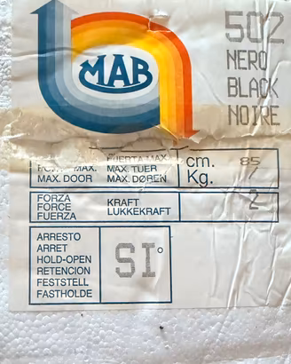 MAB pompa chiudiporta mod. 502 colore Nero