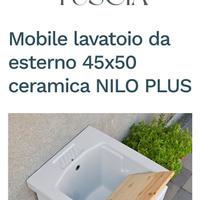 Lavatoio ceramica 45x50 con mobiletto da esterno