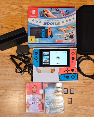 Nintendo Switch: dock, 2 coppie Joy-Con, 5 Giochi