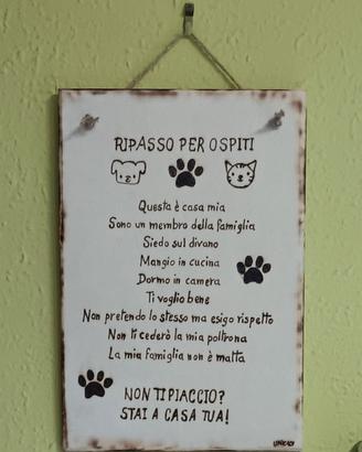 Targhetta per amanti animali