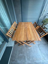 Tavolo + 4 sedie da esterno