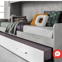 divanetto con due letti singoli con materasso 