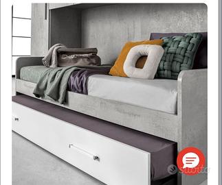 divanetto con due letti singoli con materasso 