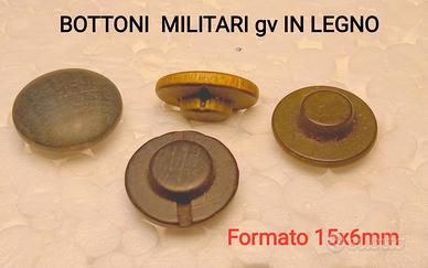 Bottoni militari antichi in legno grigioverde