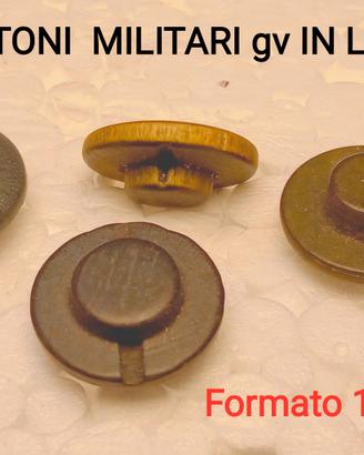 Bottoni militari antichi in legno grigioverde
