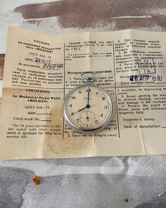 Orologio  da taschino russo milnija