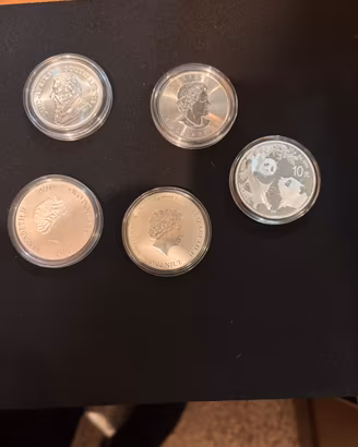 5 monete argento 1 oz fior di conio 2021 2022