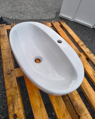 lavabo appoggio con foro rubinetto 