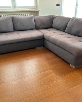 Divano angolare con penisola col prugna 245x220 cm
