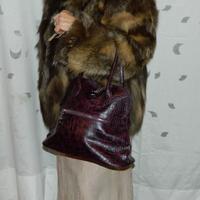 Borsa David Jones coccodrillo viola