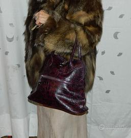 Borsa David Jones coccodrillo viola