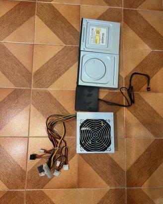 Lotto componenti PC, lettori dvd e alimentatore